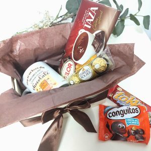 Choco-Taza con taza, chocolate caliente y dulces - Regalo dulce de Arte Dulce