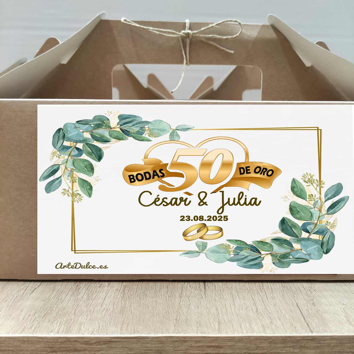 caja de regalo boda de oro detalle para invitados maleta recuerdo bodas de oro elegante con lazo