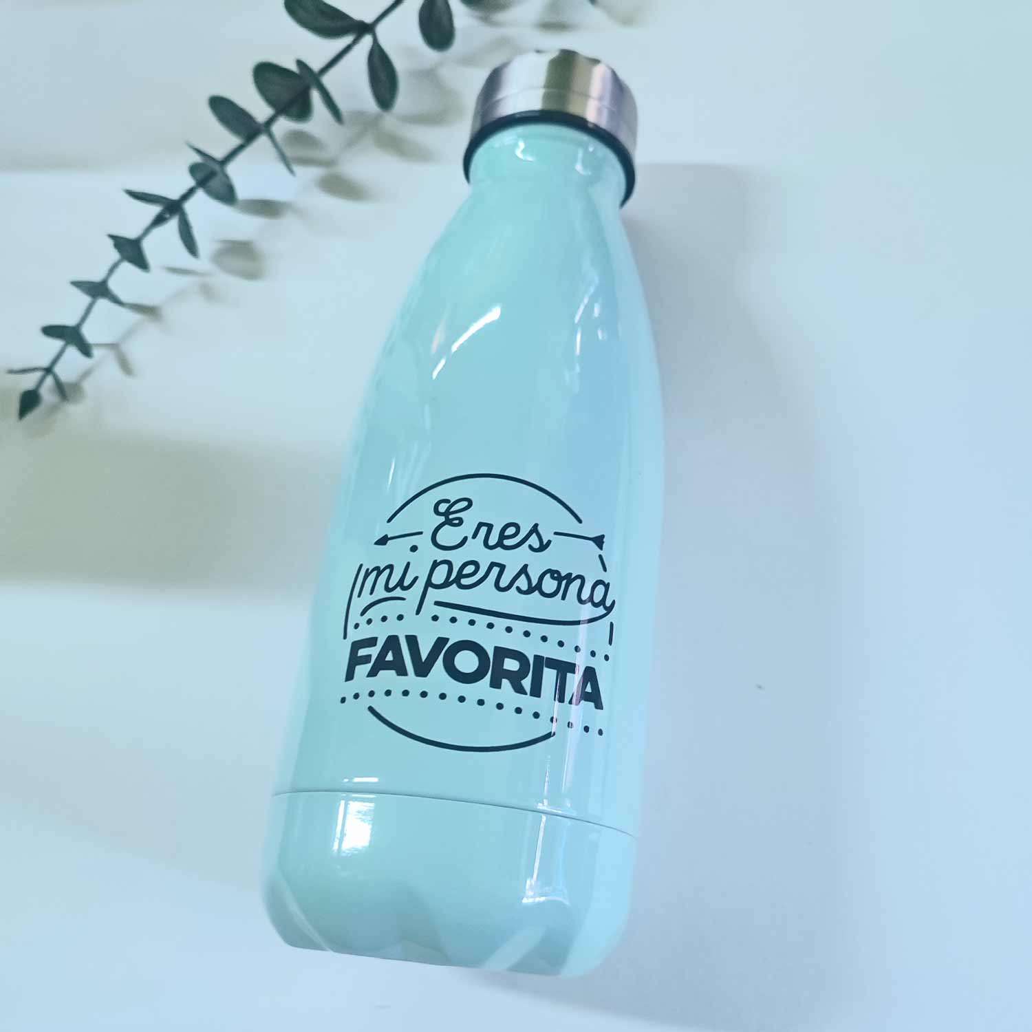 Botella personalizada “Eres mi persona favorita” color menta