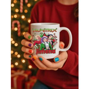Taza guerreras Demon Hunters navideña personalizada con nombre