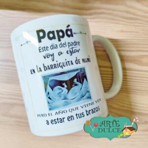 Taza personalizada para futuro papá con mensaje emotivo y divertido