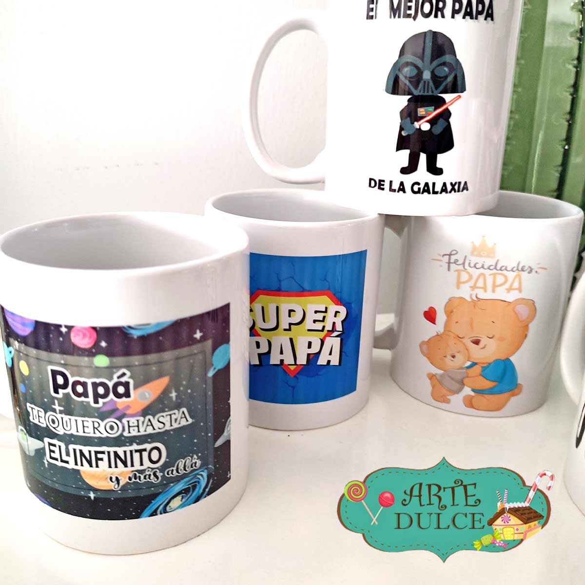 Taza personalizada para papá con diferentes diseños y frases para el Día del Padre