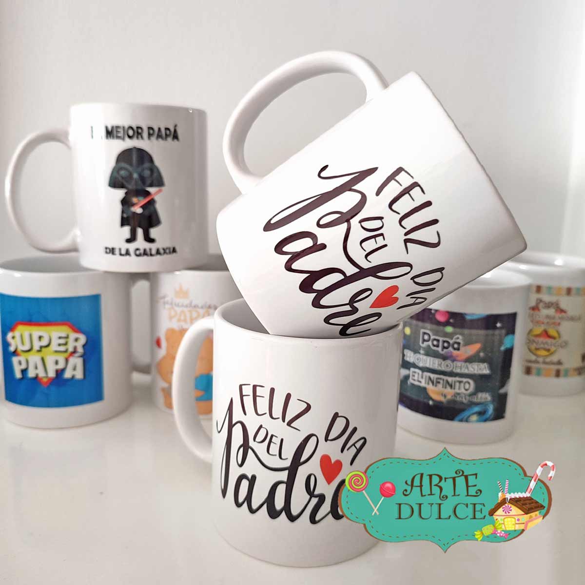 Taza personalizada para papá con diferentes diseños y frases para el Día del Padre