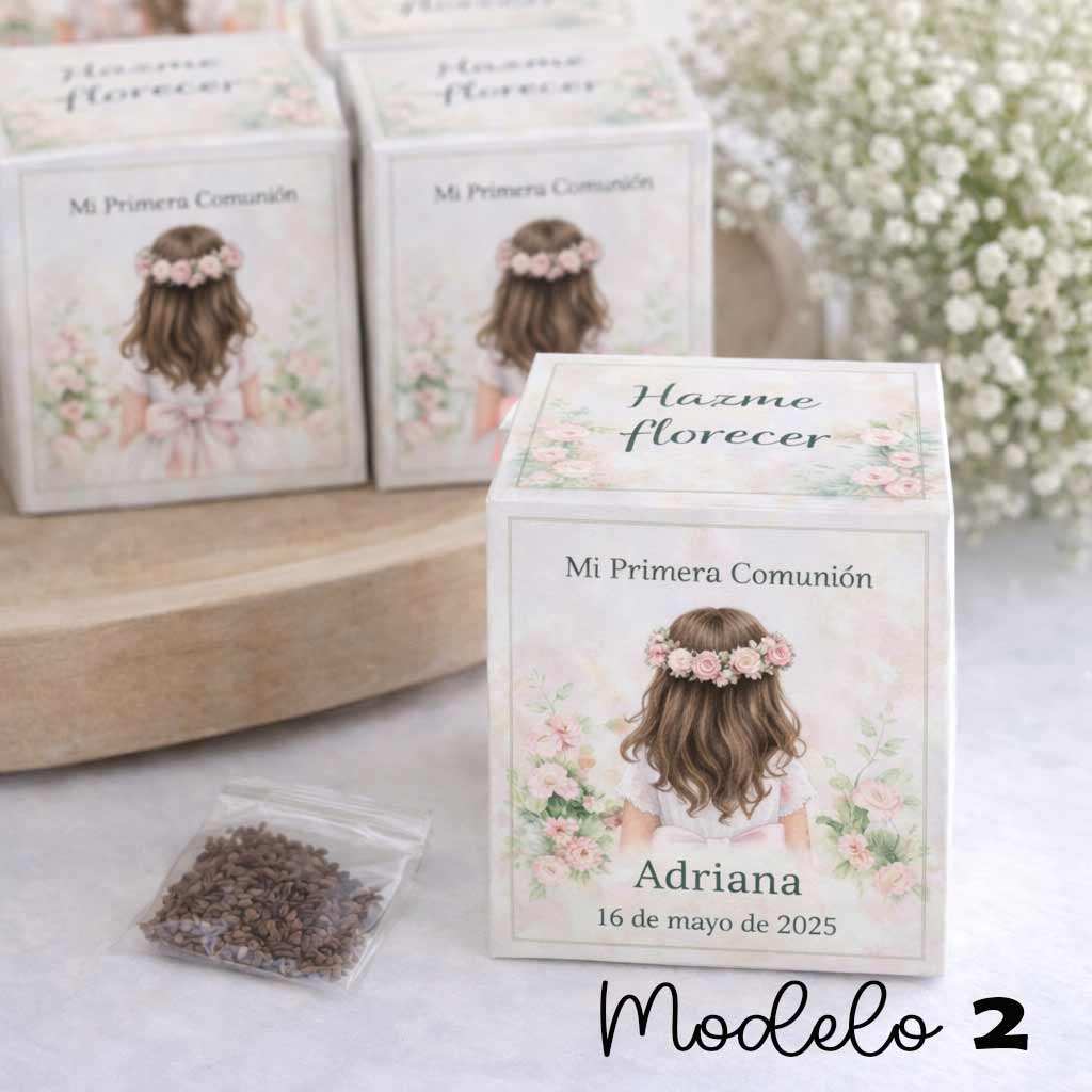 Kit de cultivo personalizado para Primera Comunión como detalle para invitados