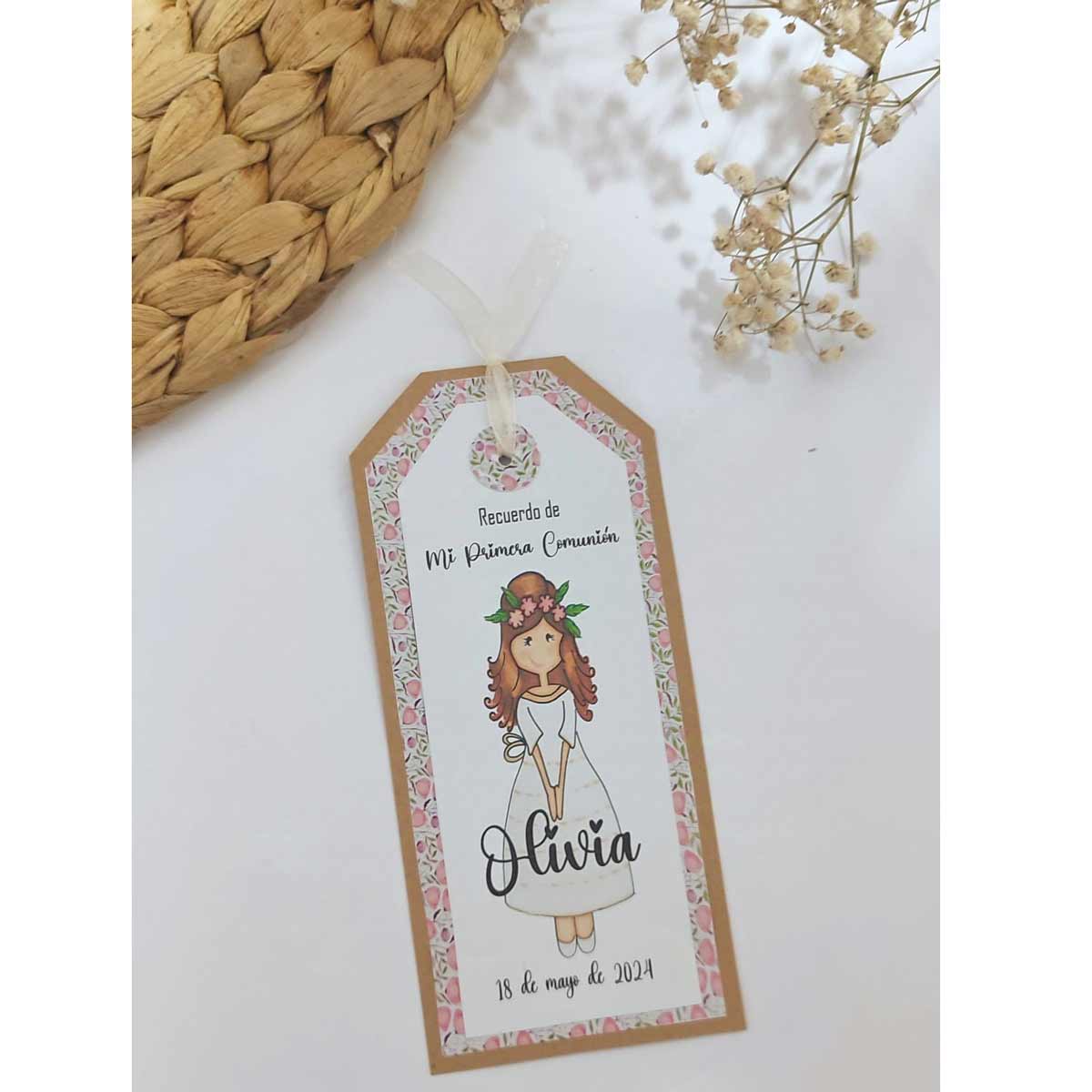 Marcapáginas personalizado comunión detalle para invitados
